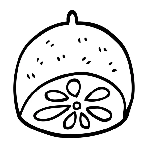 Γραμμικό Σχέδιο Καρτούν Λεμόνι Φρούτων — Διανυσματικό Αρχείο