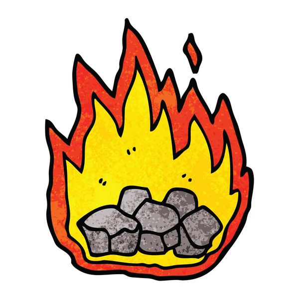 Cartoon Doodle Burning Coals — Stock Vector