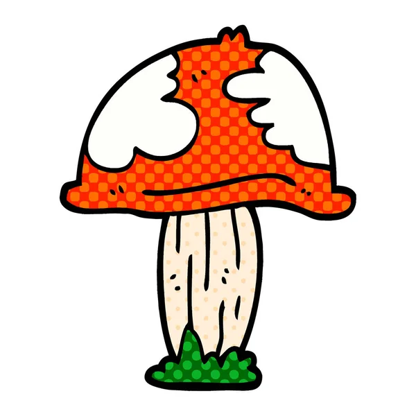 Cartoon Doodle Poisonous Toadstool — Stock Vector