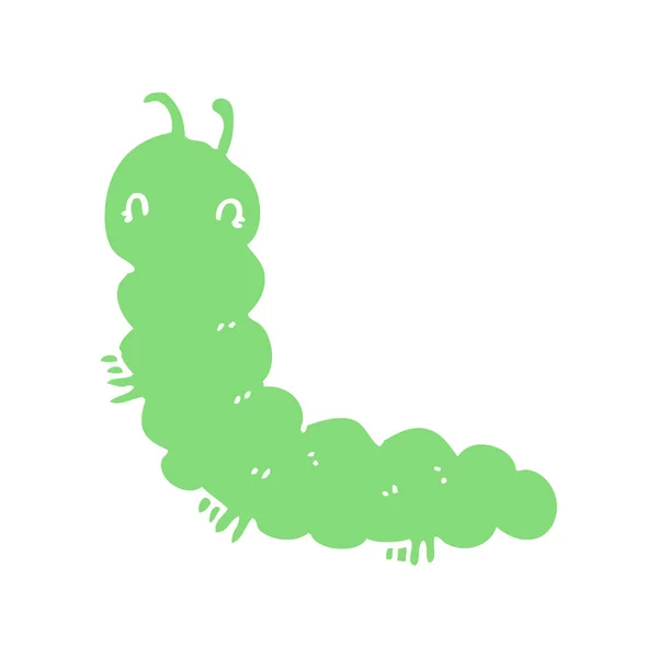 Egale Kleur Stijl Cartoon Caterpillar — Stockvector