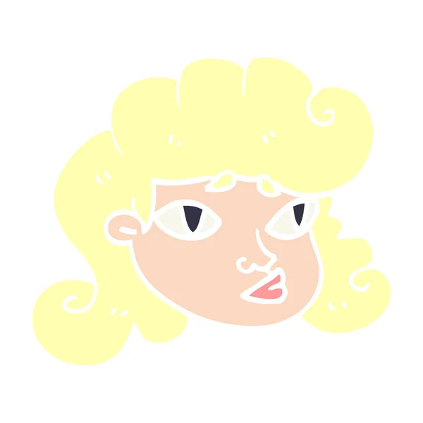 Cartoon Doodle Blond Girls Face — Stock Vector