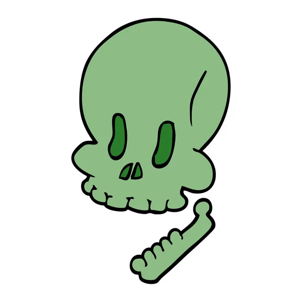 Cartoon Doodle Halloween Skull — Stock Vector