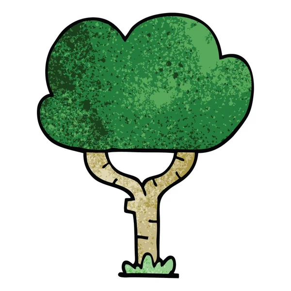 Cartoon Doodle Baum Isoliert Auf Weißem Hintergrund — Stockvektor