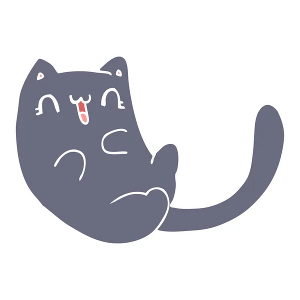 Plano Color Estilo Dibujos Animados Gato — Archivo Imágenes Vectoriales