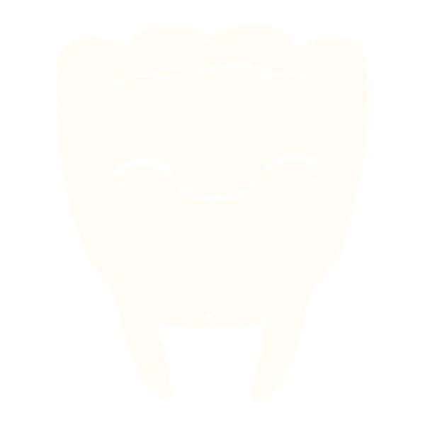 Карикатурный Зуб Плоского Цвета — стоковый вектор