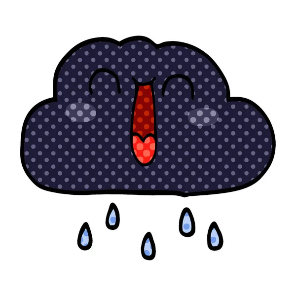 Kreskówka Chmury Deszcz Szczęśliwy — Wektor stockowy