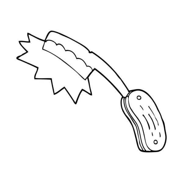 Linienzeichnung Cartoon Scharfes Rasiermesser — Stockvektor