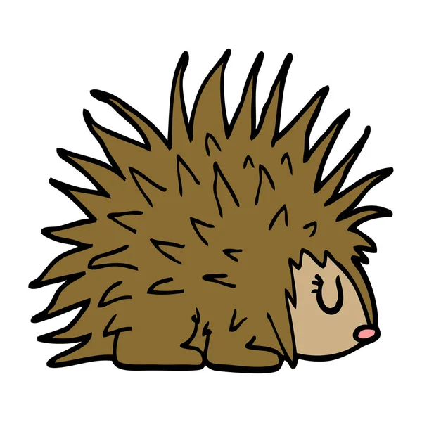 Cartoon Doodle Spiky Hedgehog — Stock Vector