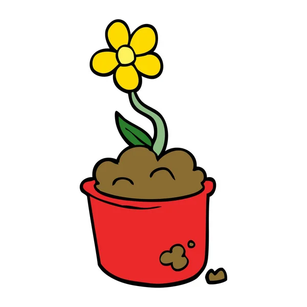 Kreslený Doodle Květináč — Stockový vektor