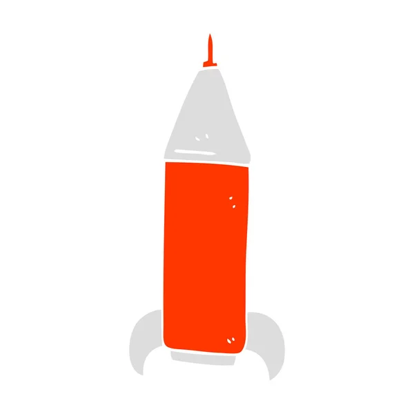 Flat Color Illustration Space Rocket — Stock Vector