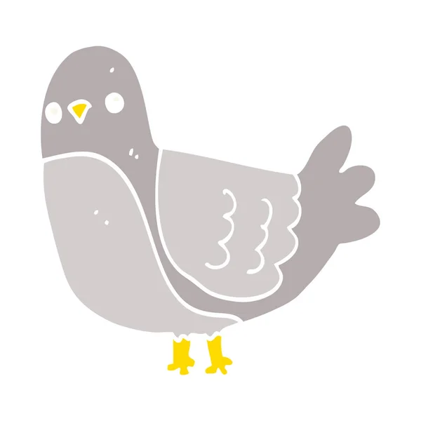 Flache Farbe Stil Cartoon Vogel — Stockvektor