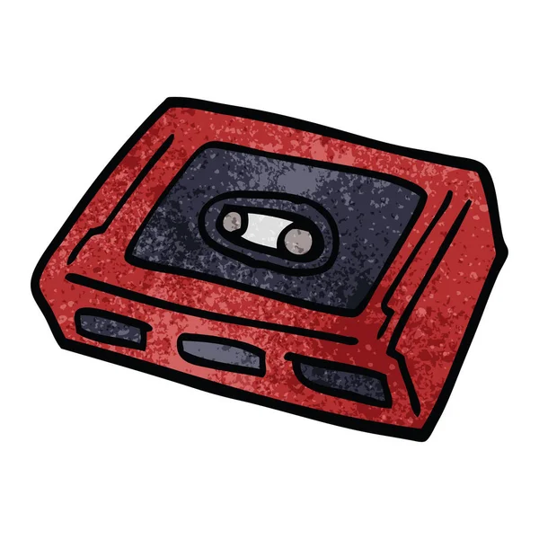 Cartoon Doodle Retro Band Kassette — Stockvektor