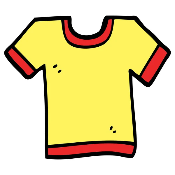 Hand Dras Doodle Stil Tecknad Tee Shirt — Stock vektor
