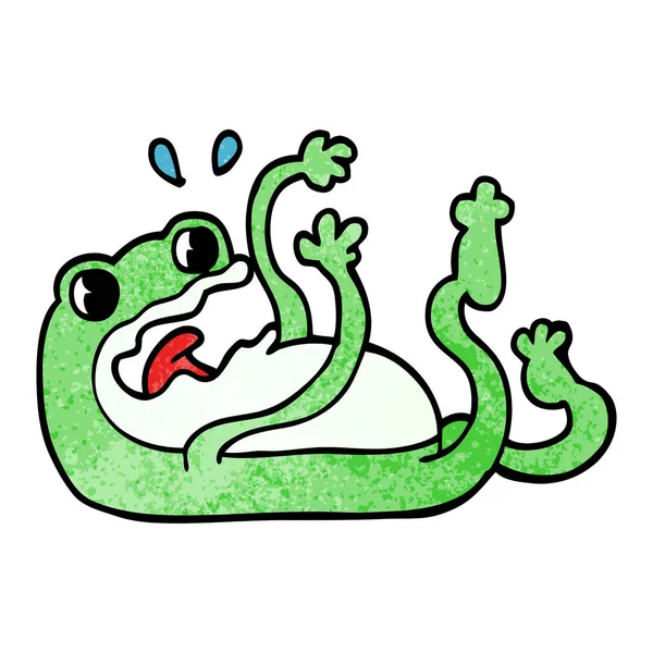 Frog Doodle Kreskówka Białym Tle — Wektor stockowy