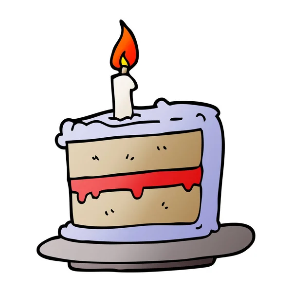 Pastel Cumpleaños Dibujos Animados Garabato — Vector de stock