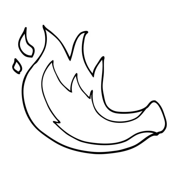 Линия Рисует Карикатуру Газовое Пламя — стоковый вектор