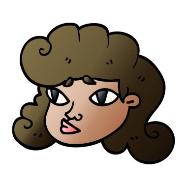 çizgi film doodle kadın yüzü