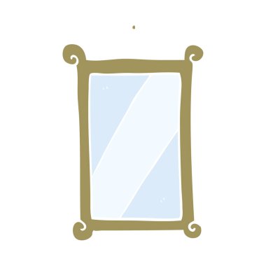 düz renk tarzı çizgi film ayna