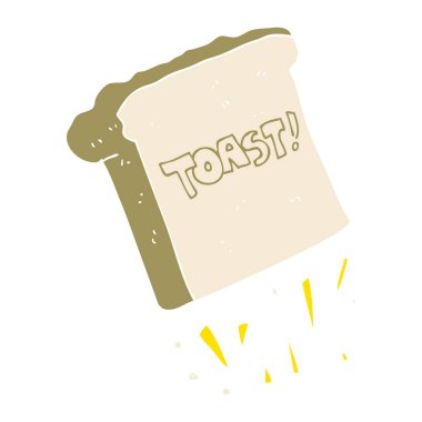 düz renk illüstrasyon tost