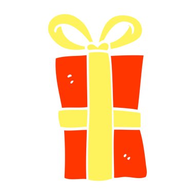 düz renk illüstrasyon karikatür Noel hediyesi