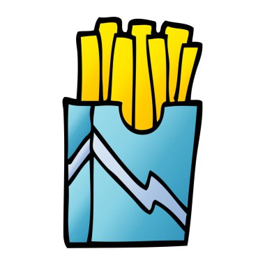 çizgi film doodle lokanta patates kızartması