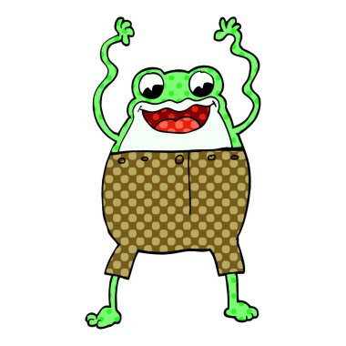 kurbağa, vektör, illüstrasyon karikatür doodle