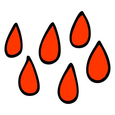 çizgi film doodle kan damlacıkları