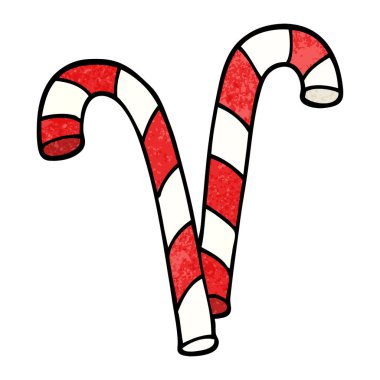 çizgi film doodle xmas şeker kamışı