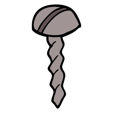 Beyaz arka plan üzerinde izole karikatür doodle vida