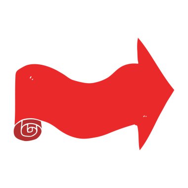 düz renk tarzı çizgi film işaret eden ok