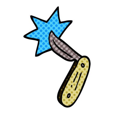 çizgi film doodle kalem bıçak