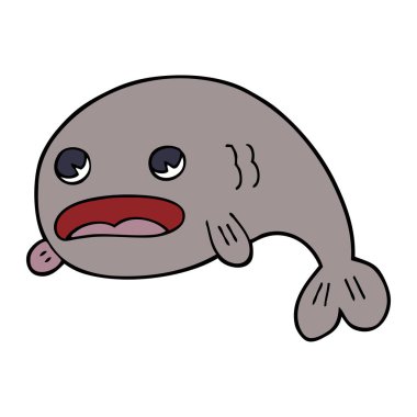 çizgi film doodle bir balık