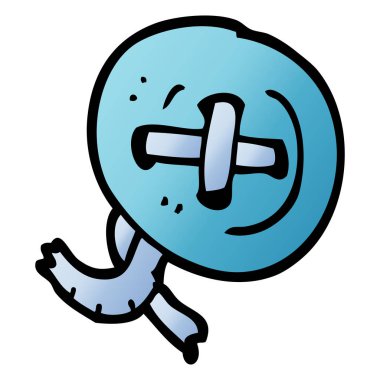 Doodle eski düğmesi illüstrasyon karikatür