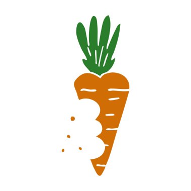 cartoon doodle carrot with bite marks clipart