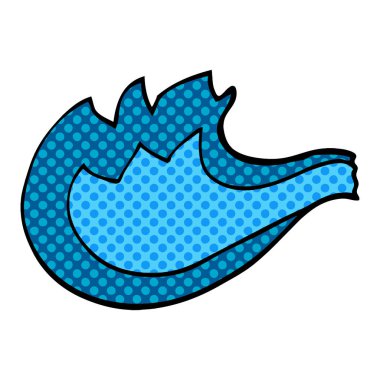 çizgi film doodle mavi gaz alev