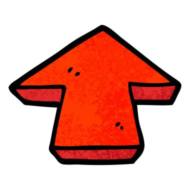 Grunge dokulu illüstrasyon karikatür ok simgesi