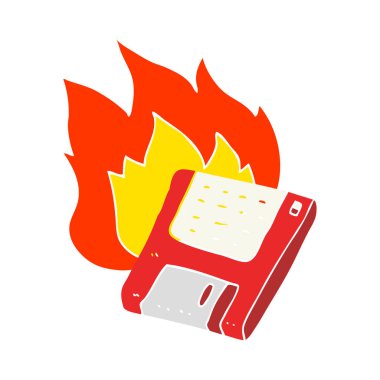 eski bilgisayar disk yazma düz renk örnek