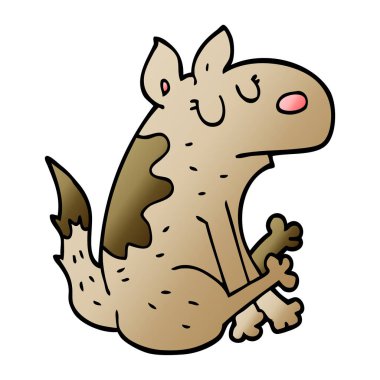 çizgi film doodle köpek oturma