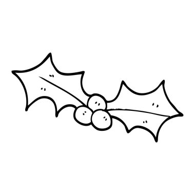 çizim karikatür Noel holly