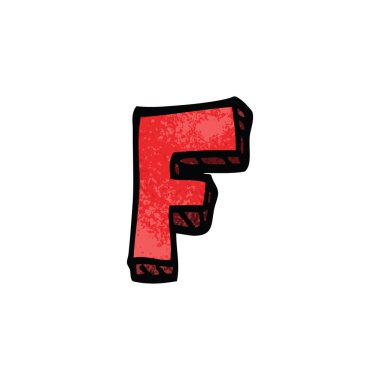 çizgi film doodle harf f