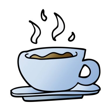 çizgi film doodle kahve fincanı