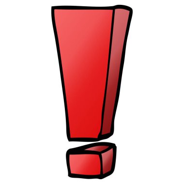 çizgi film doodle ünlem işareti