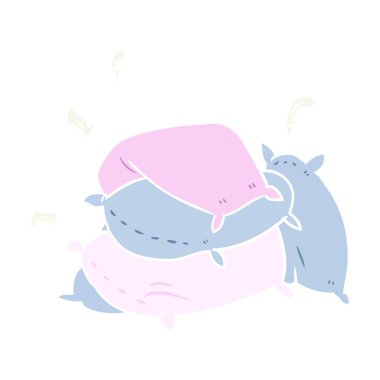 düz renk tarzı çizgi film yastıklar