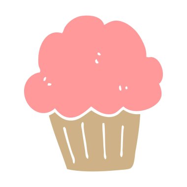 düz renk tarzı çizgi film muffin