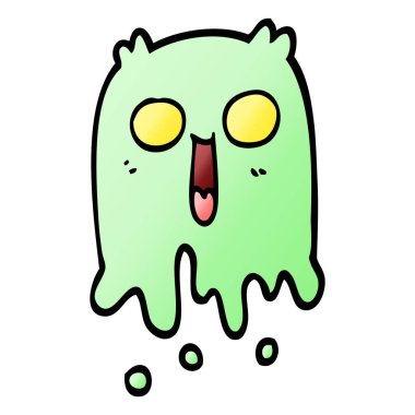 vektör degrade illüstrasyon karikatür ürkütücü hayalet