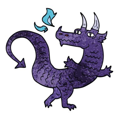 çizgi film doodle büyülü ejder