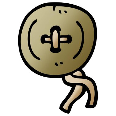 Doodle eski düğmesi illüstrasyon karikatür