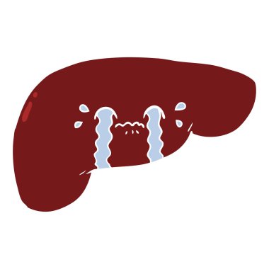 düz renk tarzı çizgi film karaciğer