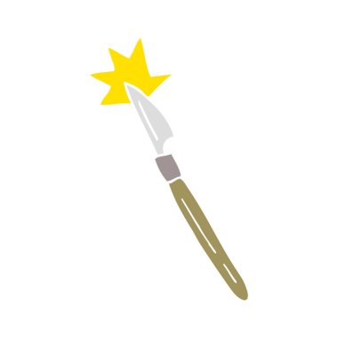 düz renk tarzı çizgi film neşter