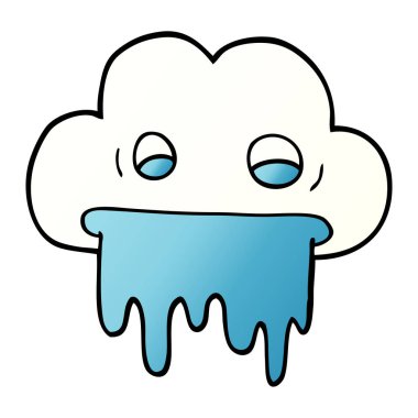 çizgi film doodle yağmur bulutu